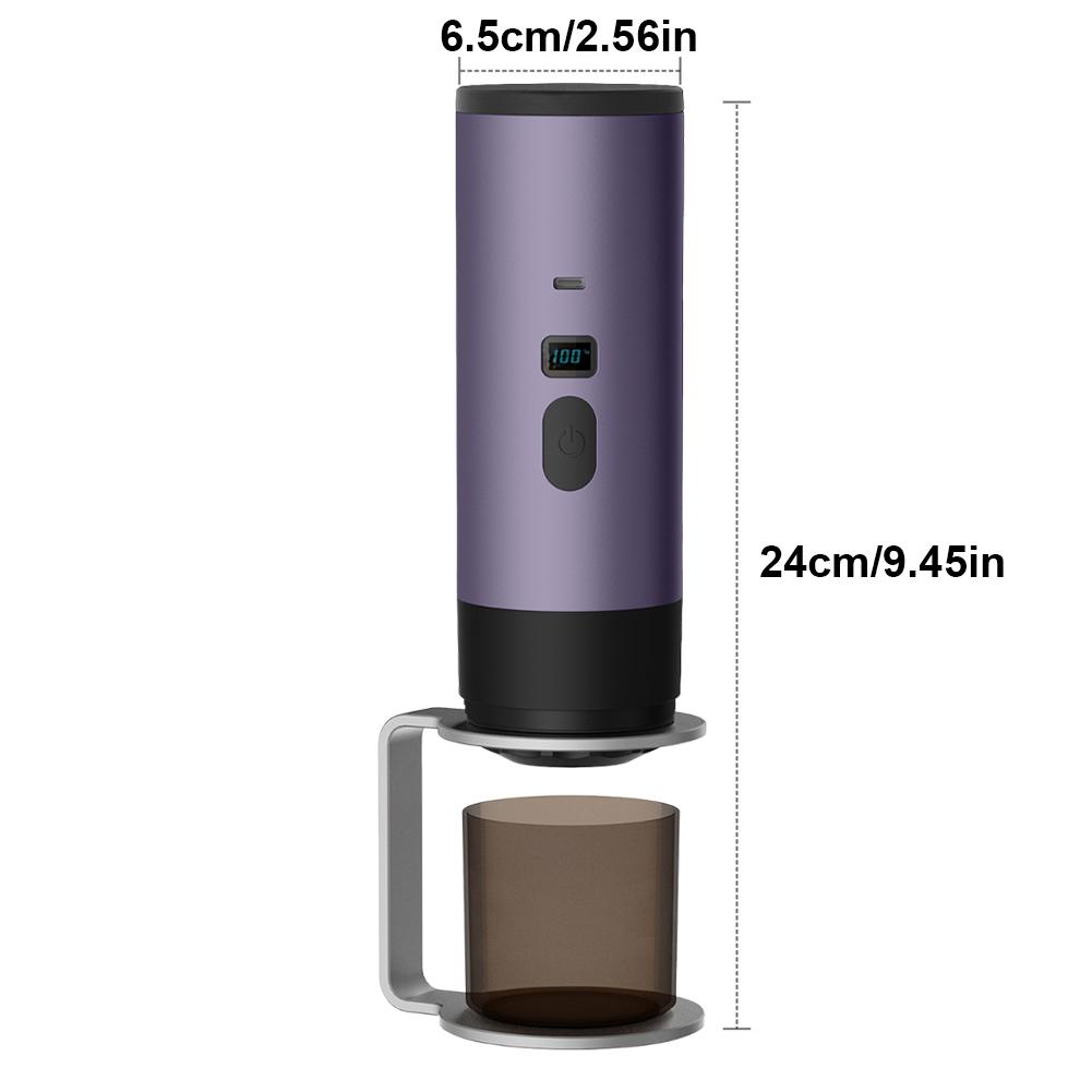 Портативная эспрессо-машина 3-в-1 с зарядкой от USB-C, беспроводная, с подогревом, для капсул и порошка, для путешествий и автомобиля