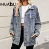 Женская универсальная классическая винтажная классическая свободная джинсовая куртка