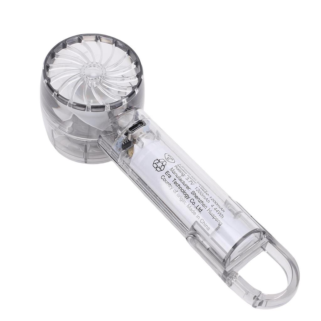 Handheld Mini Fan 3 Gear Speeds and Cooling Mode USB Ice Compress Transparent Outdoor Handheld Fan