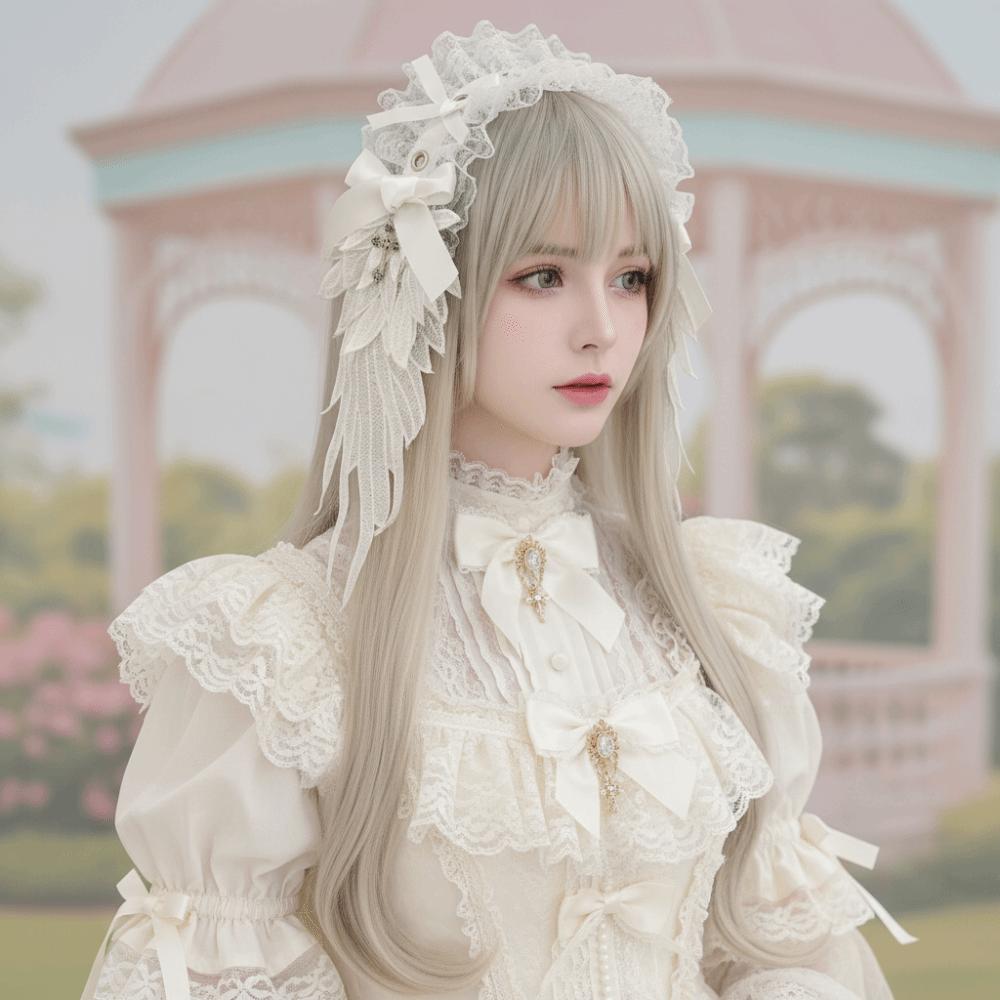 Spicy Girl Lolita Wings Lace Headband Y2k Lolita Hair Clip Cute Cosplay Headdress  Comic Convention