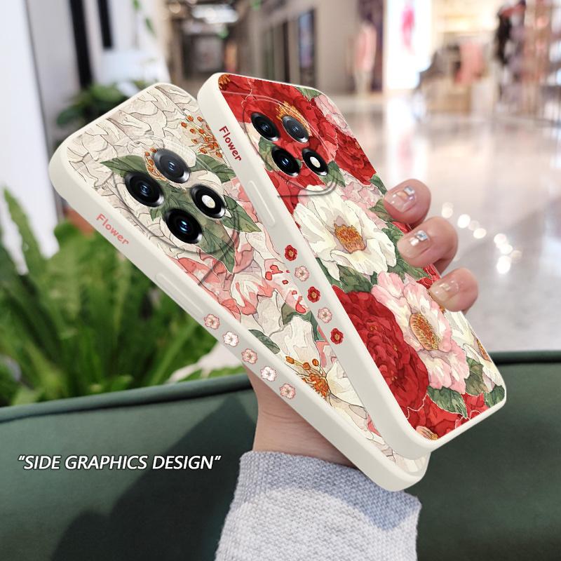Потрясающий чехол для телефона с цветами для Oneplus 12 12R 11 11R 10 10R 10T 9R 9RT 9 8T 8 7 7T Pro 5G Жидкий силиконовый чехол