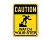 Honey Dew Gifts Watch Your Step Sign, Caution Watch Your Step 9 Inch by 12 Inch Metal Aluminum Sidewalk Sign, Made In USA
