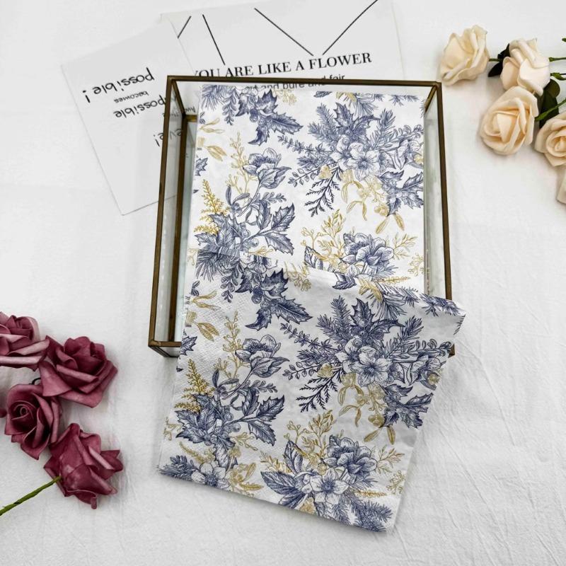 20 шт./упак. 33*33 см 2-слойные одноразовые салфетки для вечеринок с цветочным узором