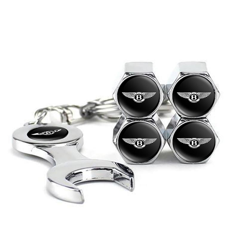 4Pcs Aluminum Car Wheel Tire Valve Stem Cap Dustproof Cover For Bentley Flying Spur Continental GT Bentayga Mulsanne Accessories NS5