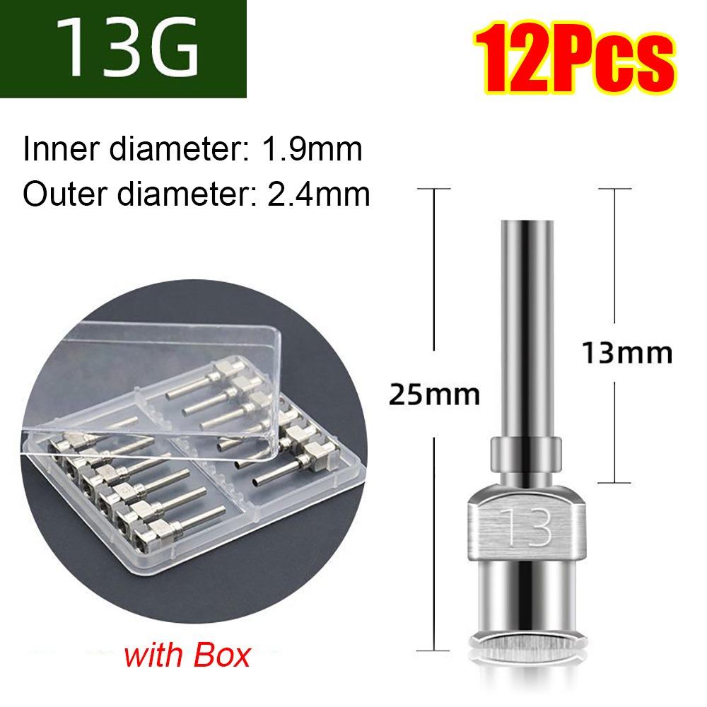 12Pcs Stainless Steel Industrial Glue Injection Needle Blunt Tip Glue Dispenser Tip