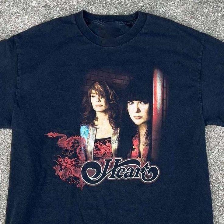 Редкий! Футболка с принтом Heart 2003 Concert Tee Shirt Tee Унисекс SG051 Унисекс Футболка