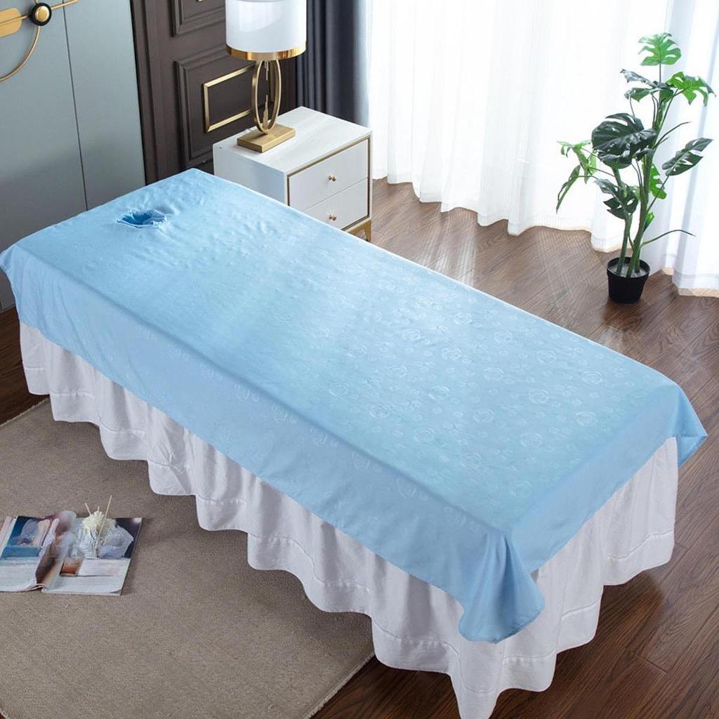Beauty Bed Sheet Massage Tablecloth Polyester Oil Resistant with Hole Equipment Salon