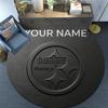 Custom Name,Pittsburgh Steelers pattern round rug,Carpet Rug for Living Room Bedroom Playroom ,Non-slip Floor Mat,Holiday Gifts and Birthday Gifts.