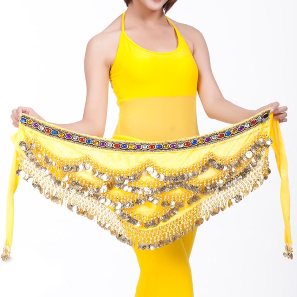 Хип-шарф для танца живота, золотые монеты, костюм для танца живота, юбка, пояс с запахом