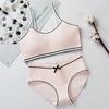 Бюстгальтер и трусики для девочек подросткового возраста, комплект дышащего нижнего белья, топы без рукавов для девочек, бесшовные моющиеся бюстгальтеры с мягкой подкладкой для подростков