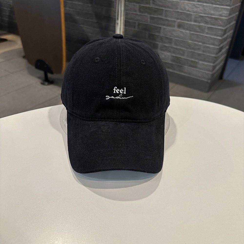 Embroidery Letter Rugged Baseball Cap Solid Color Duck Tongue Cap Fashion Sun Hat  for Women