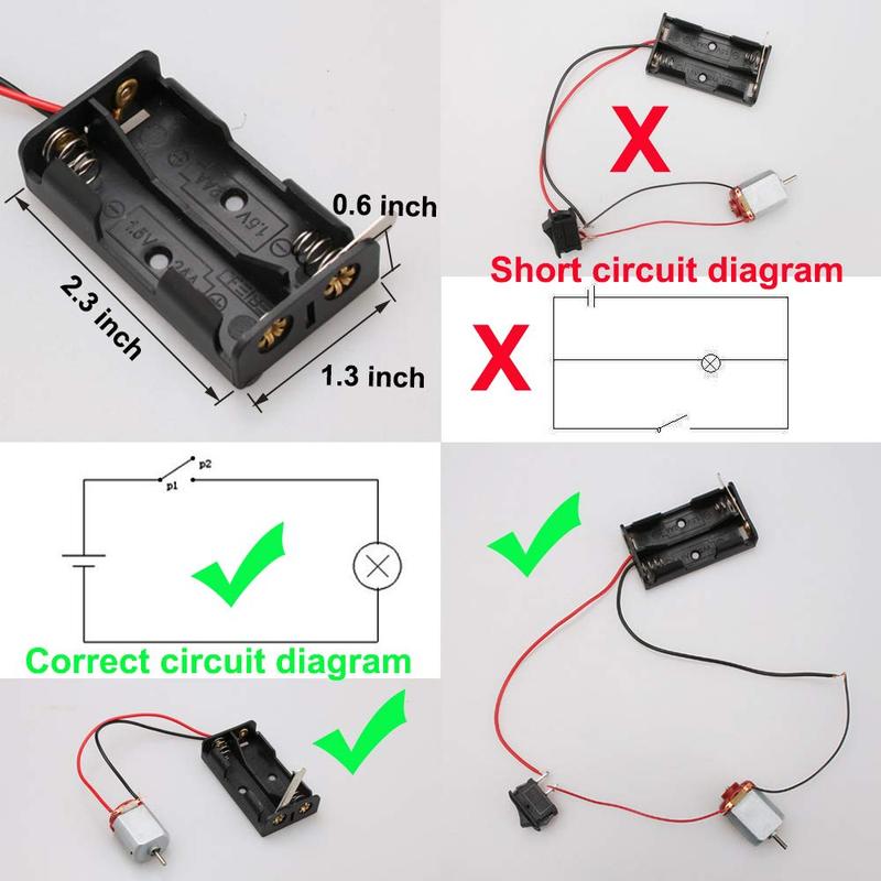 DC Motor Kit, Rectangular Electric 1.5-3V 24000RPM Mini Motor for DIY Science Projects