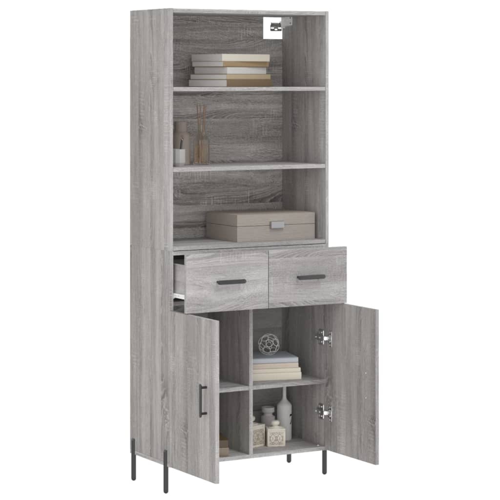 Highboard Grey Sonoma 69.5 x 34 x 180 cm Particleboard