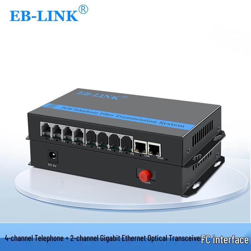 EB-LINK Multi-Channel Telephone & Ethernet Fiber Optic Transceiver