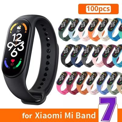 Ремешок для Xiaomi Mi Band 7 Smart Band 6 5 4 3 Силиконовый браслет Сменный ремешок для часов Спортивный водонепроницаемый ремешок xiao mi Band 7 Мягкий ремешок