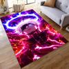 Anime Style Carpet with Cool Flame Background Suitable for use as an anti-slip game mat for living room and bedroom sofas