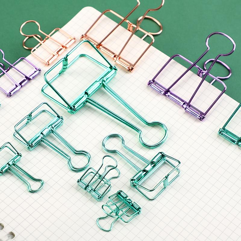 Yuezhen Retro Metal Swallowtail Clips – Colorful Boxed Journal & Office Paper Clips