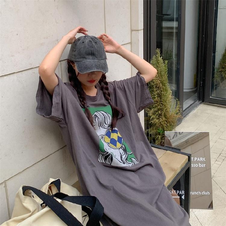 Женское платье-футболка с короткими рукавами и круглым вырезом, большого размера, свободного кроя, длинное, в стиле кэжуал, длиной до колена, для сна