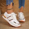 2024 Ladies Shoes Lace Up Women's Vulcanize Shoes Plus Size Women Sneakers Round Toe Flat with Mixed Colors Women's Casual Shoes