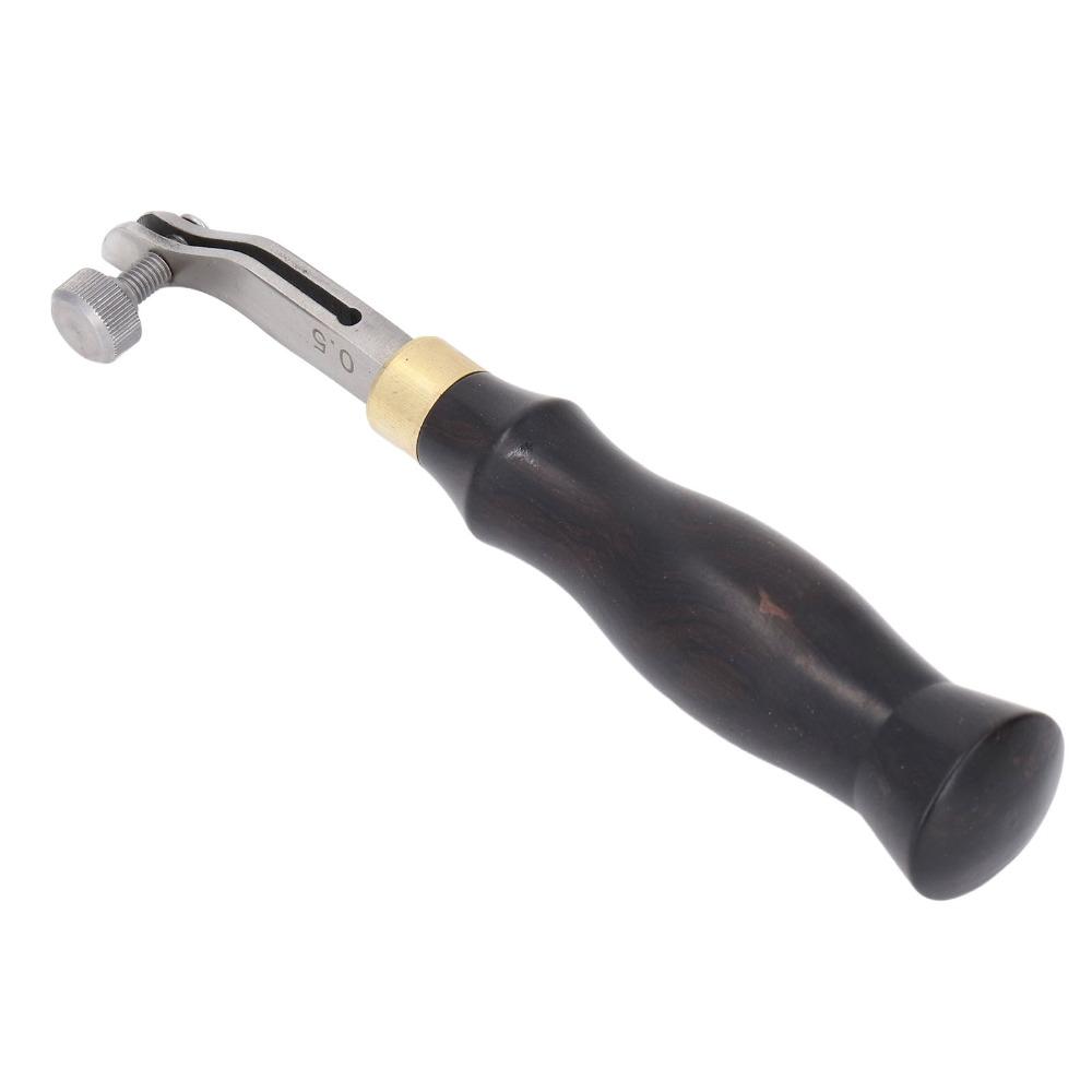 Wooden Handle Leather Edge Creaser Stainless Steel Leather Groover Tool For Leathercraft