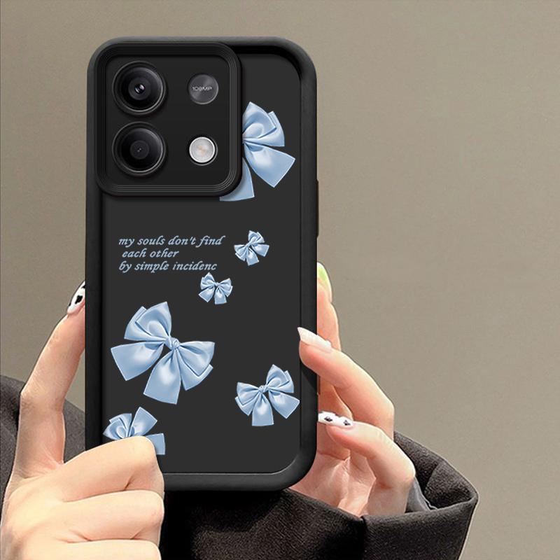 Матовый мягкий чехол для телефона TPU с принтом банта для Xiaomi 14T Pro 13T Poco F6 X6 X5 Redmi 13C Note 14 13 Pro 12, однотонный защитный чехол для линз, противоударный чехол