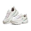 Skechers DLites 1.0 Кожаная Сетчатая На шнуровке Низкие Папины Кроссовки Женские Кроссовки Белый Серый Розовый 149642-WMLT