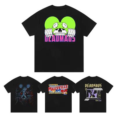 2025 Deadmau5 Электронная мышь Хлопковая футболка Унисекс Мужская Женская Летняя с коротким рукавом Модная брендовая футболка Роскошная Повседневная Y2k+ Топы