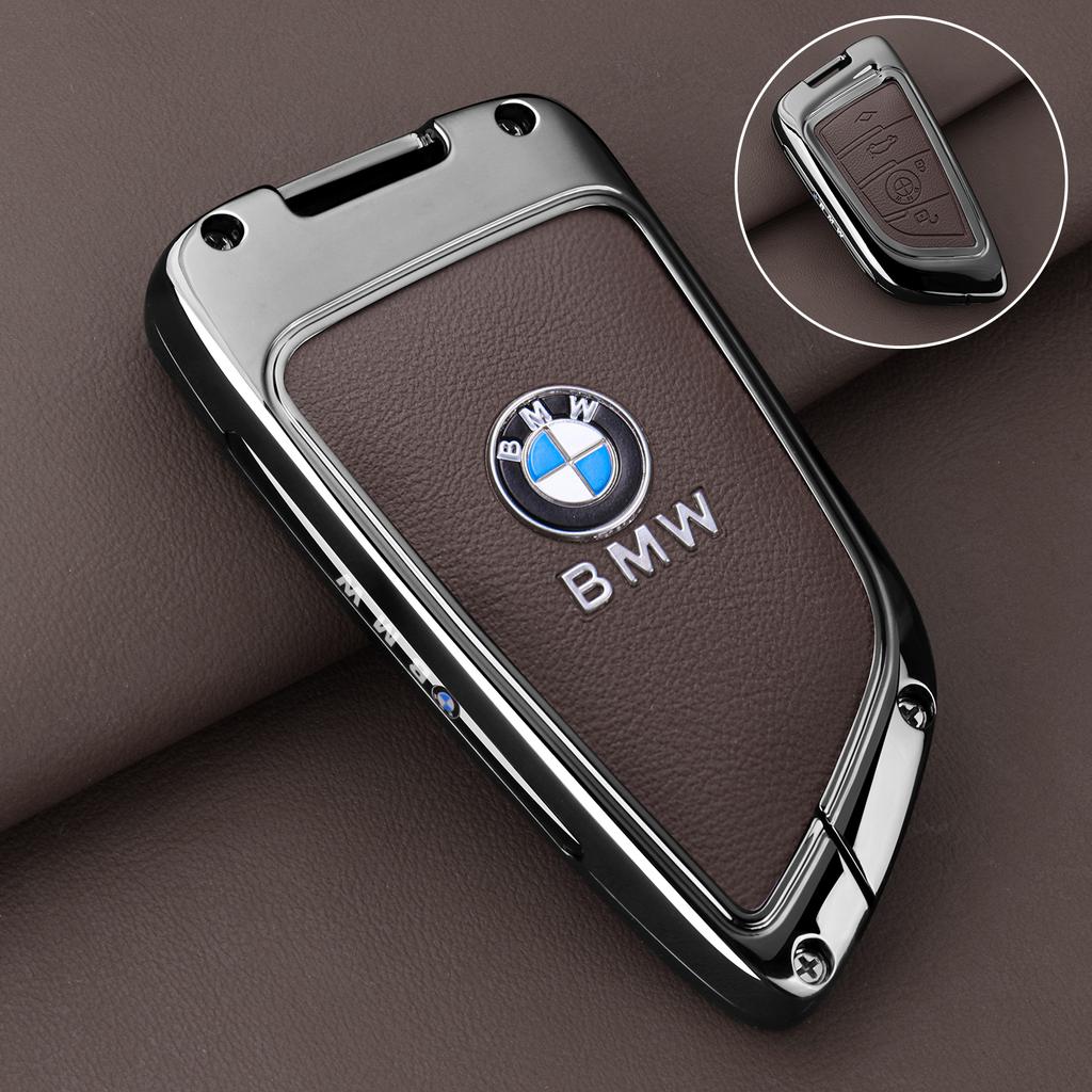 SYSA3 Premium Leather Key Case Shell Buckle Special Car Key Cover For BMW X1 X3 X5 X6 X7 1 3 5 6 7 Series G20 G30 G11 F15 F16 G01 G02
