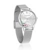 Oui & Me Fleurette Pink Leather Strap Silver Dial Solar ME010373 Women's Watch With Extra Bracelet