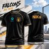 2026 Новая командная футболка Falcons NiKo M0NESY Повседневная тренировочная одежда Мужская и женская Фанатская летняя дышащая футболка с круглым вырезом