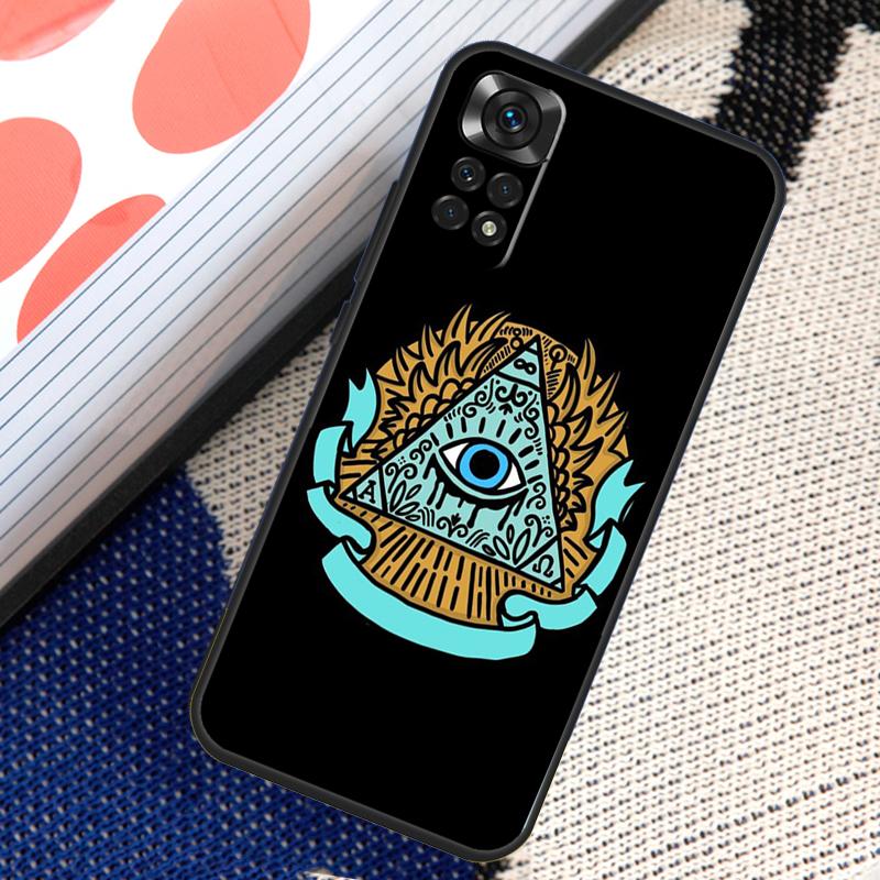 Pyramid Eye Symbol Case For Xiaomi Redmi Note 12 8 9 10 11 Pro 9S 10S 11S 8T Redmi 10 12C 9C 10A 10C Coque