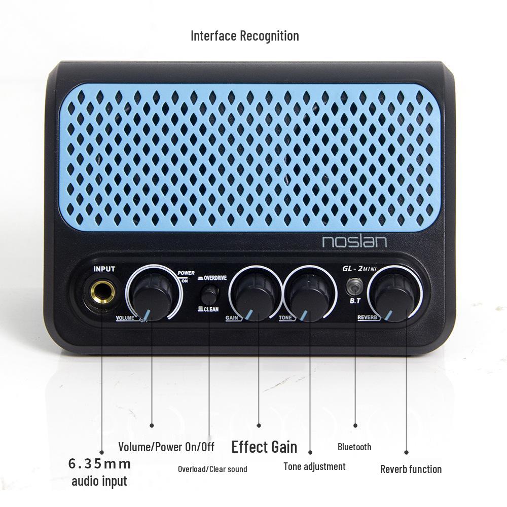 Портативный мини-динамик для электрогитары Bluetooth с перезаряжаемой батареей и поддержкой наушников