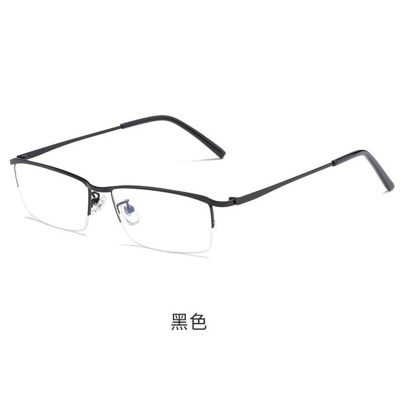Business metal half frame can be equipped with degree anti-blue light optical myopia glasses frame women's flat light glasses B