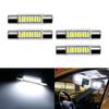 4-pc White 9-SMD 29mm 6641 LED Bulbs For Car Vanity Mirror Lights Sun Visor Lamp