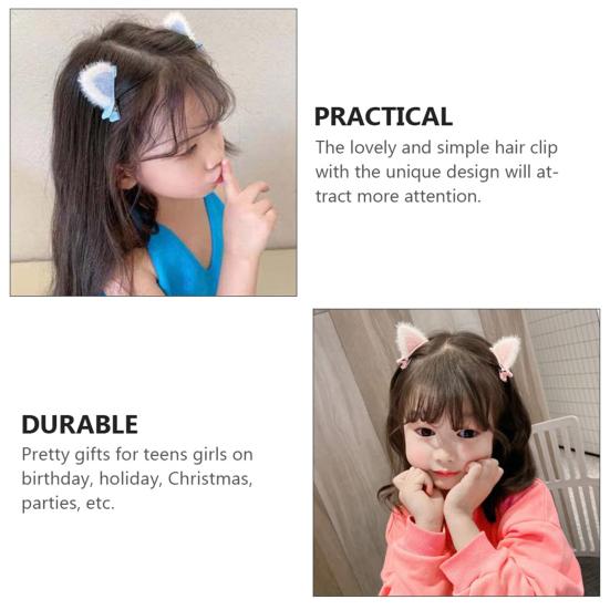 4 шт. милые заколки для волос плюшевые кошачьи ушки украшения заколки для волос дизайн животных плюшевые заколки аксессуары для волос для девочек