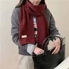 Hick Knitted Snood for Women 160x20cm Warm Winter Neck Warmer Solid Color Cashmere-like Fleece Scarf