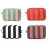 Durable Corduroy Storage Bag Stripe Design Makeup Train Cases High Capacity Travel Makeup Bag