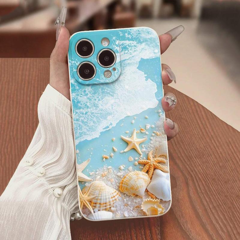 Мягкий чехол для телефона с рисунком пальмы на фоне заката на пляже для iPhone 16E 15 16 14 13 12 11 Pro Max XS XR Max 7 8 16 Plus Ударопрочный чехол