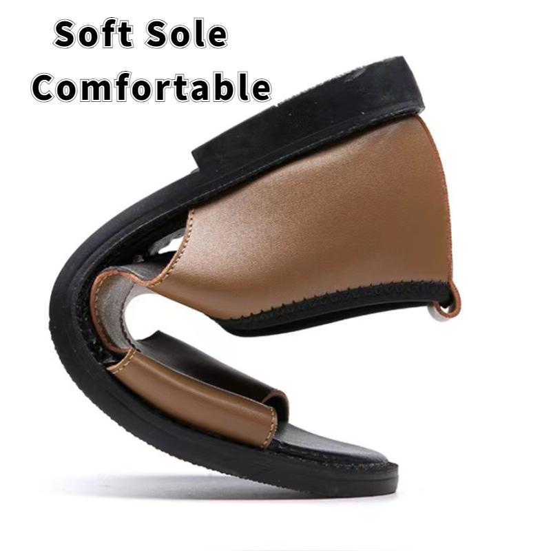 Brand Man Sandals Designer Fashion Leather Casual for Men Summer Comfortable Beach Slippers Outdoor Non-slip Men Sandalias 2024