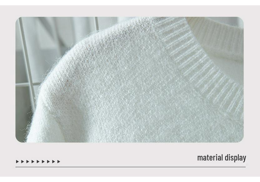 2025 Autumn/Winter Women's Zebra Print Color Block Sweater with Round Neck & Shoulder Buttons