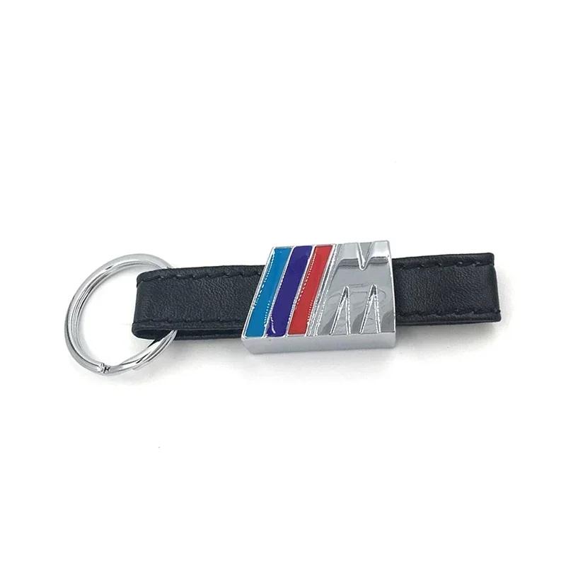 BAIV3 X4 X5 E46 E96 For BMW 1pcs car badge key ring Leather car metal keychain For bmw M Sticker e46 e90 f20 e60 e39 f10 X1 X3 X4 X5