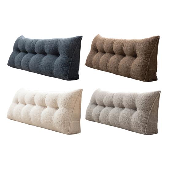 Подушка-клин для изголовья Эргономичная спинка для изголовья с боковым карманом Треугольная подушка со съемным чехлом для кровати, для чтения, сидения, работы