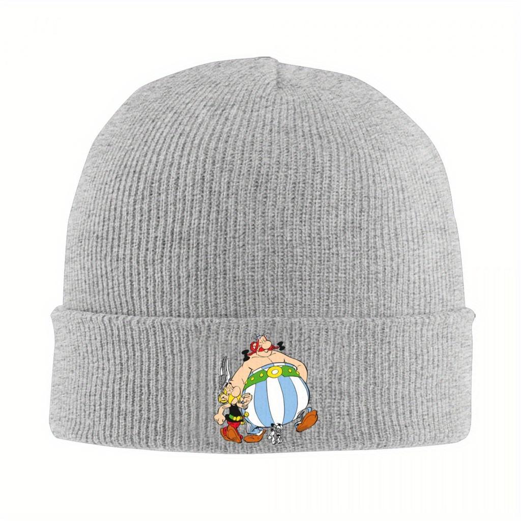 Obelix And Dogmatix And Asterix Knitted Hat Beanie Autumn Winter Hat Warm Fashion Cap Unisex Women