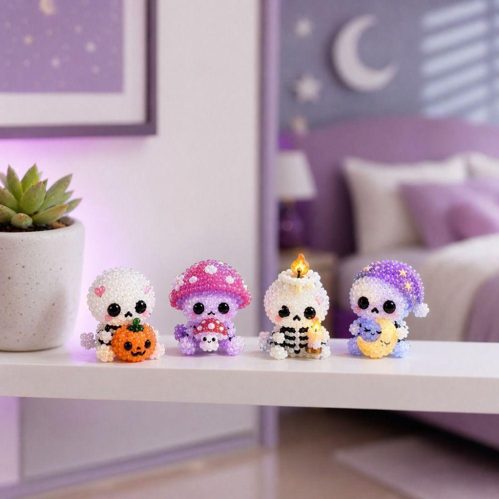 Colorful Glowing Fantasy Spirits DIY Bead Kit Tiny 3D Bead Pet Keychain Making Kit Children