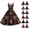 Женские модные сексуальные без бретелек готические коктейльные рождественские графические принтованные винтажные длинные платья