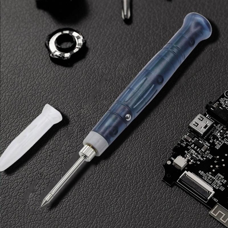 Удобный для путешествий USB 5V Паяльник со световым индикатором Компактный сварочный инструмент Электрический нагревательный паяльник для легкого управления