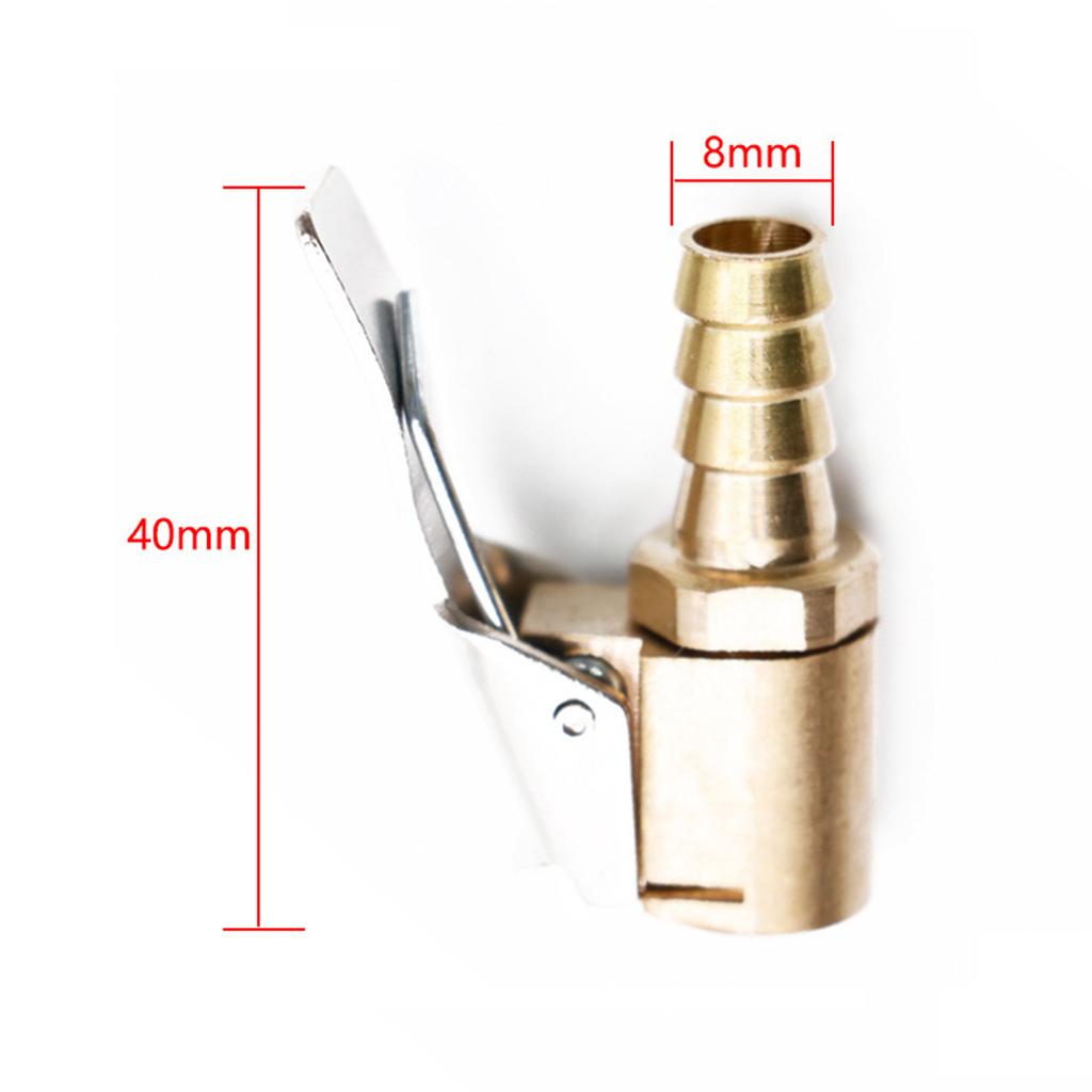Воздушный патрон для автомобильных шин, автомобильная латунь, 8 мм, разъем клапана насоса для накачивания, зажим, адаптер для накачивателя, быстрая смена зажима для головки, разъем