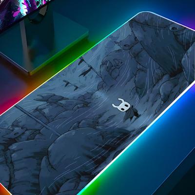 Hollow Knight Коврик для мыши RGB Игровой для ПК Клавиатура LED Светящийся коврик для мыши Коврики Резиновый Милый Мультяшный Игровой Компьютер csgo lol pubg