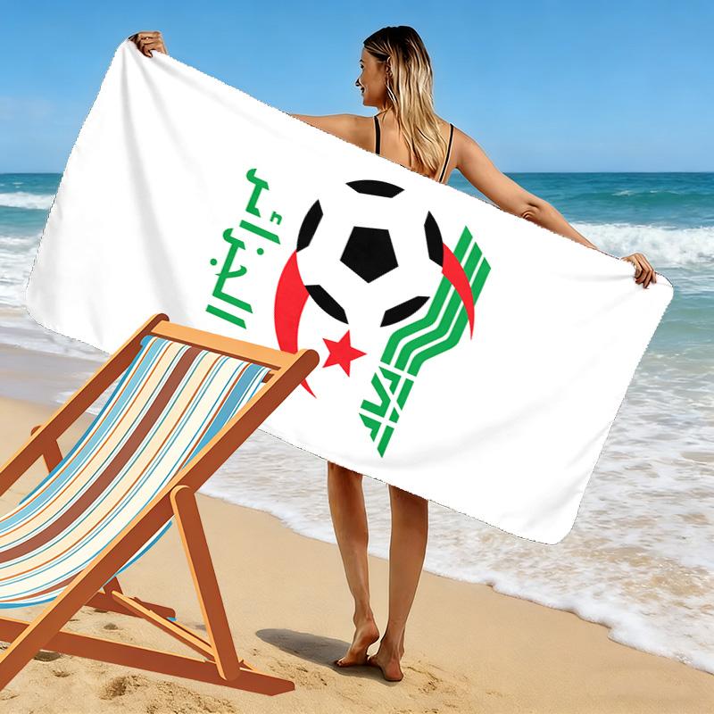 Fédération Algérienne de Football Print Beach Towel, Large Soft Quick Dry Towel for Beach Camping Swimming