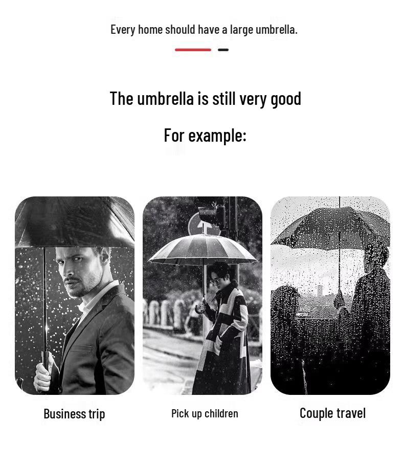 Премиальный очень большой зонт для гольфа с длинной ручкой и водонепроницаемой двухслойной конструкцией